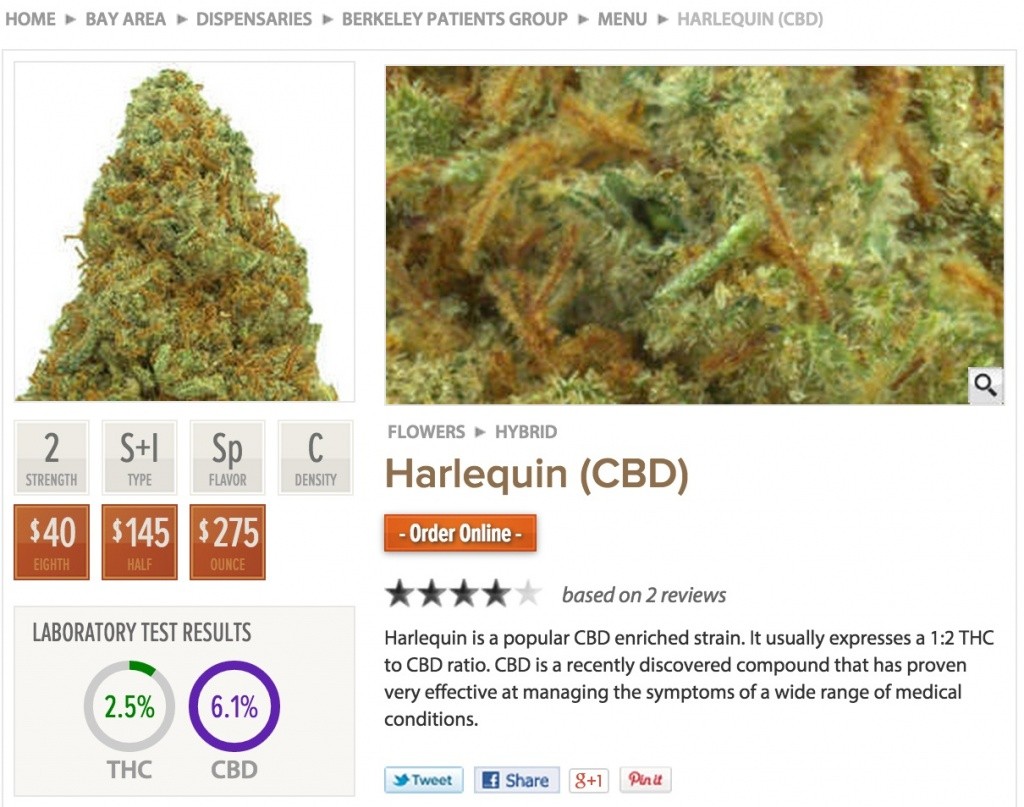 harlequin cbd 1024x807 Mild Strength Marijuana is the Future of Pot